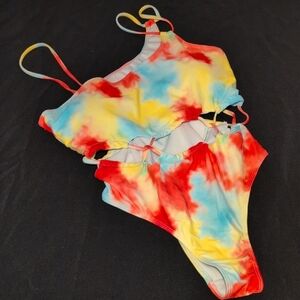 Colorful Tie-Dye Swimsuit brand new size XL but fits more like a LG